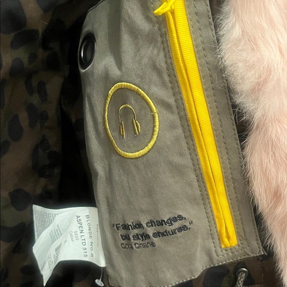 Blonde NO.8 Stockholm Olive Parka with Pink Fur Trim 34 - Picture 5 of 9